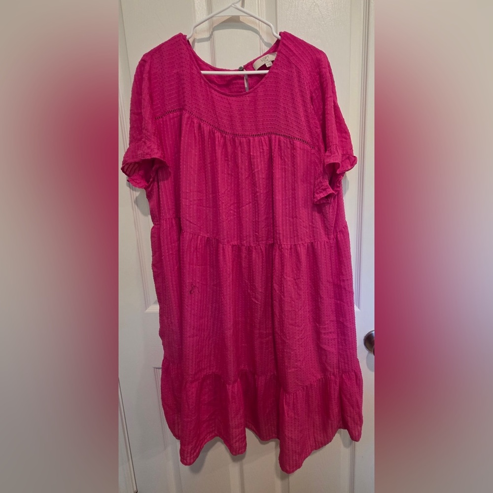 LOFT Pink Short Sleeve Dress